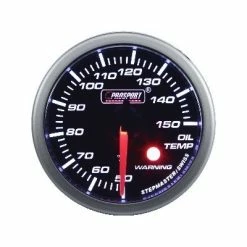 Température Huile ProSport Manomètre Avec WARNING - 52 Mm - Blanc